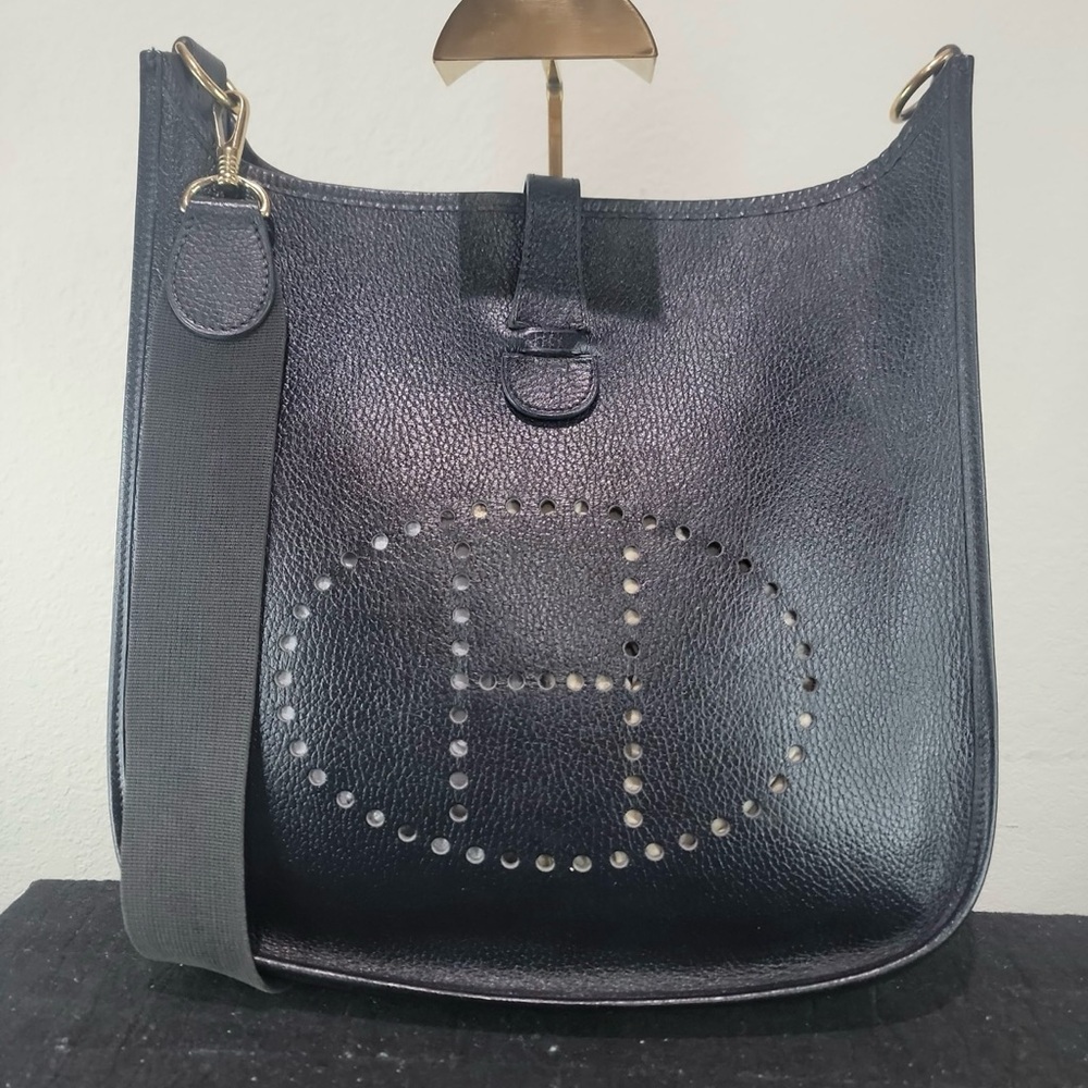 Hermès Taurillon Clemence Evelyne I GM Black Nuit